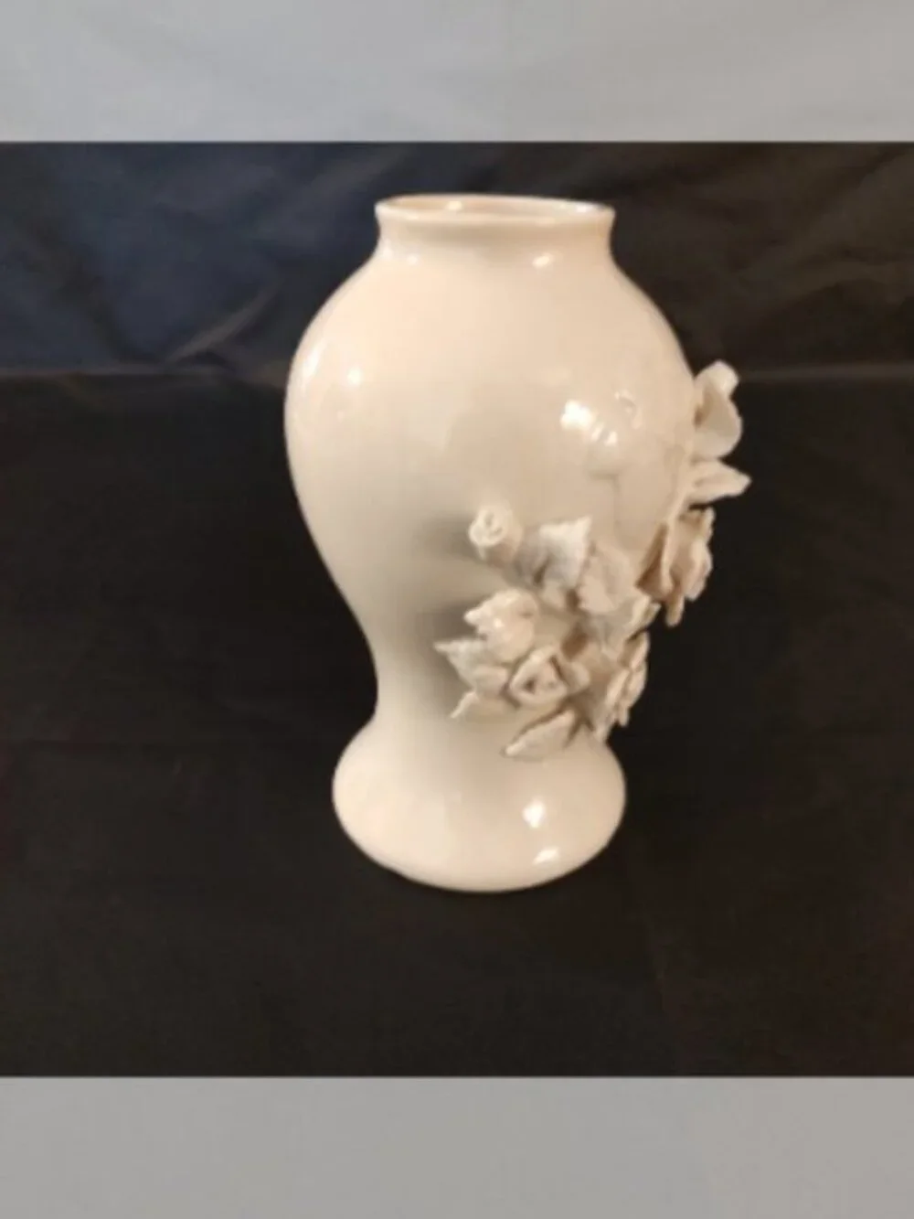 Davco Silver Co Nicole's Flowers Collection Cream Porcelain 3D Vase